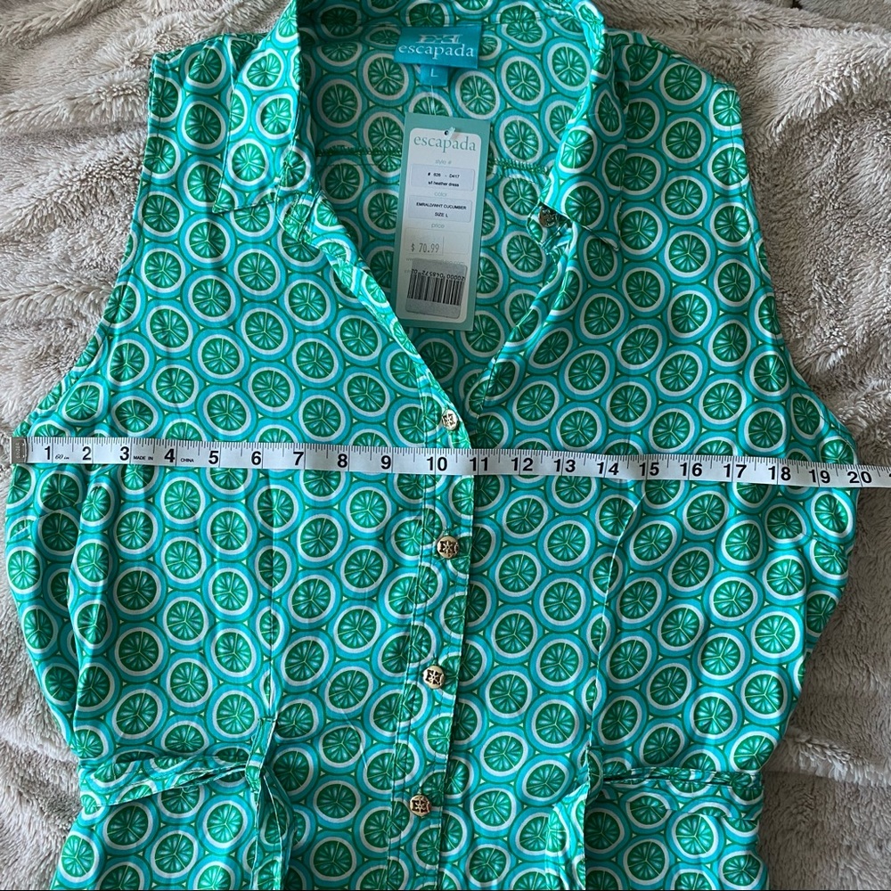 ESCAPADA | Emerald & White Cucumber Dress - Large (NWT) - Picture 5 of 10